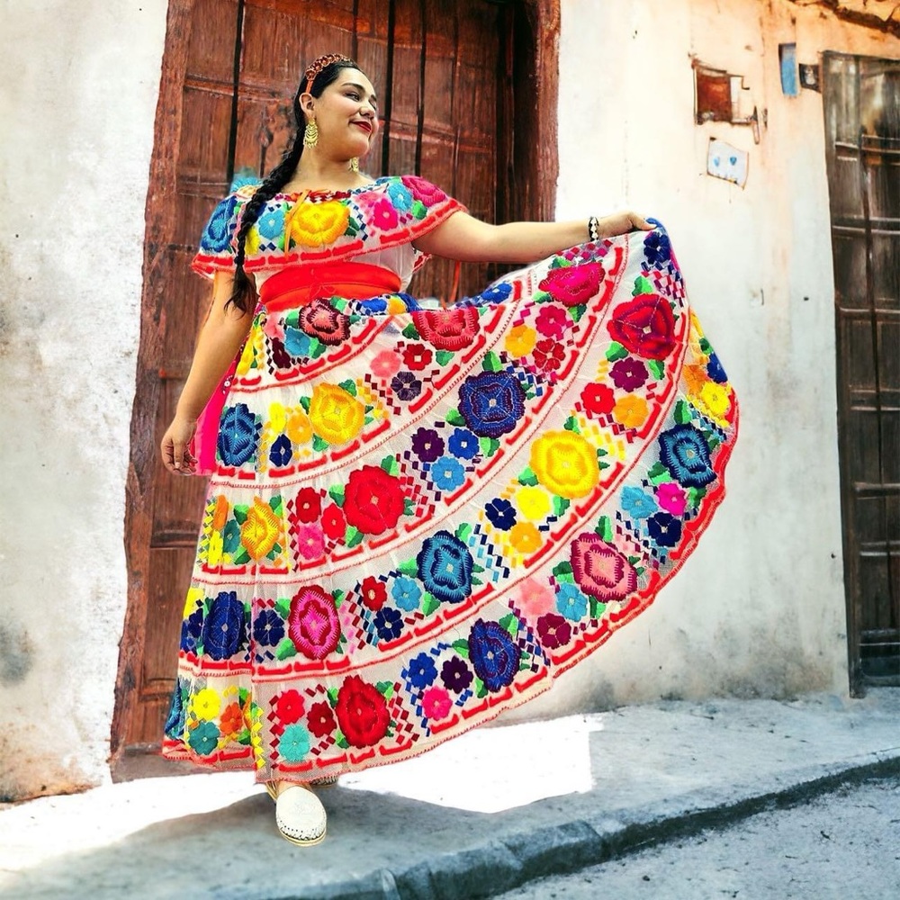 Mexican Chiapaneca White Dress